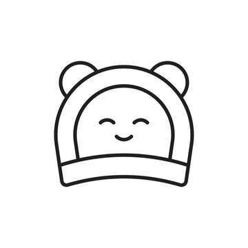 recommend clip art: Baby hat icon Simple thin outline