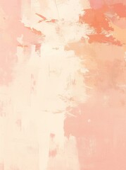 Fototapeta premium Soft pink and white background with hand-drawn brush stroke in pastel peach and cream, elegant and simple design
