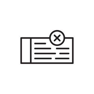 recommend clip art: Bounced check Icon Simple thin outline