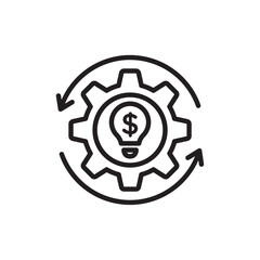 Business model icon Simple thin outline