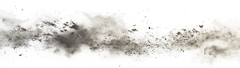 A Cloud of Dust and Debris Against a White Background