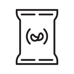 Chips bag icon Simple thin outline