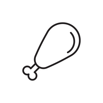 recommend clip art: Chicken leg icon Simple thin outline