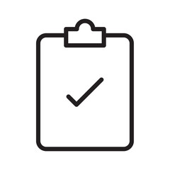 Clipboard check icon Simple thin outline