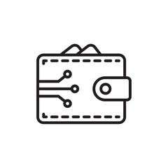 Digital wallet icon Simple thin outline