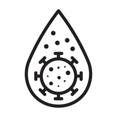 Dirty water drop icon Simple thin outline