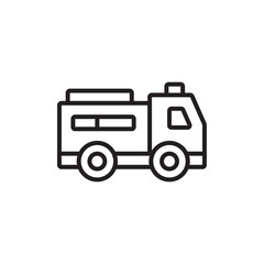 Fire truck icon Simple thin outline