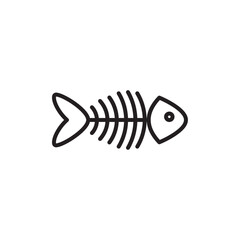 Fishbone icon Simple thin outline