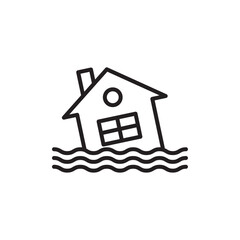 Flood icon Simple thin outline