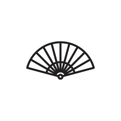Hand fan icon Simple thin outline