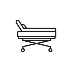 Hospital bed icon Simple thin outline