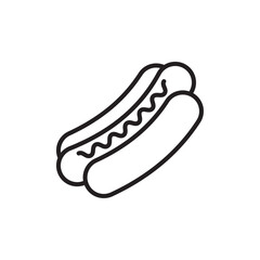 Hot dog icon Simple thin outline