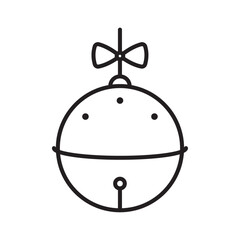 Jingle bell icon Simple thin outline