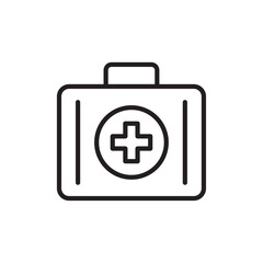 Medical aid kit icon Simple thin outline