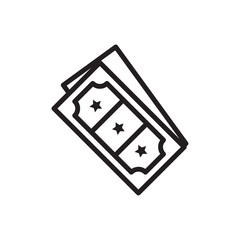 Movie ticket icon Simple thin outline