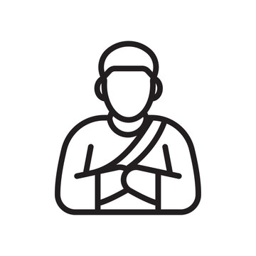 recommend clip art: Monk icon Simple thin outline