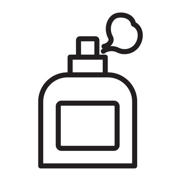 black outline perfume bottle spraying clip art preview