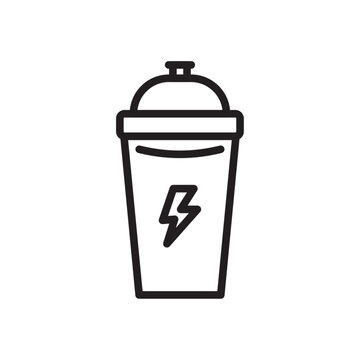 recommend clip art: Protein shake icon Simple thin outline