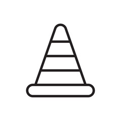 Road cone icon Simple thin outline