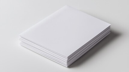 A perfectly flat, realistic A4 white paper sheet with soft, natural shadows on a pure white background, clean and minimalist design, high-detail texture