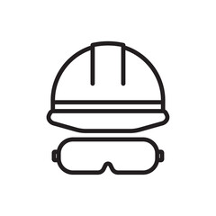 Safety helmet icon Simple thin outline