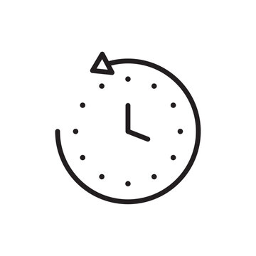 recommend clip art: Rewind time icon Simple thin outline