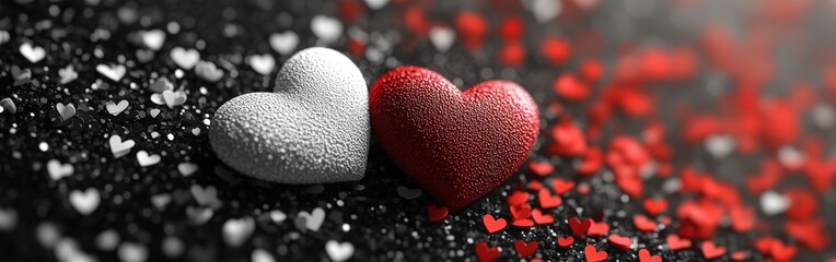 Abstract red hearts pattern background for Valentine's Day