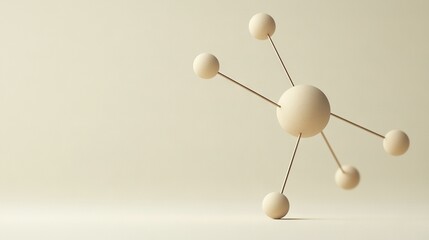 Obraz premium A cluster of white spheres stacked atop a wooden pole in front of a pristine backdrop