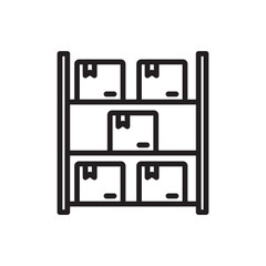 Storage rack icon Simple thin outline