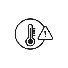 Temperature warning sign icon Simple thin outline