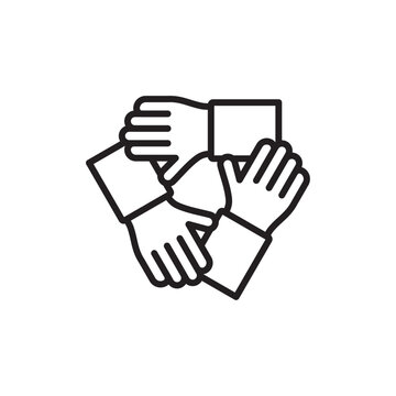recommend clip art: Teamwork icon Simple thin outline