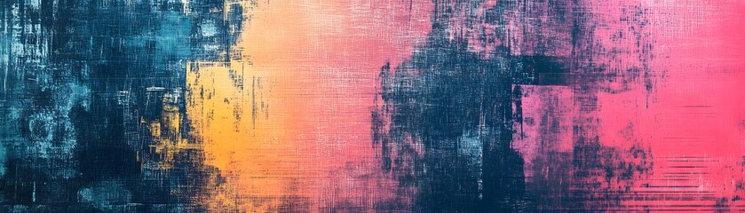 Abstract Textured Background with Blue, Yellow, Orange, and Pink Colors