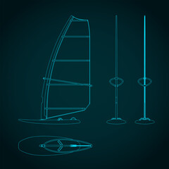 Windsurfing board blueprint
