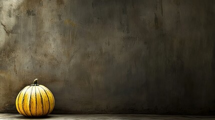   A watermelon sits on the ground, casting a shadow of a person standing nearby