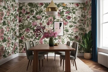 Fototapeta premium Modern Floral Wallpaper Trends for Urban Home Decor