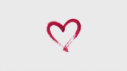 Abstract red heart symbol illustration on white background