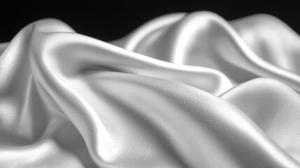 Obraz premium White silk fabric with soft, flowing folds.