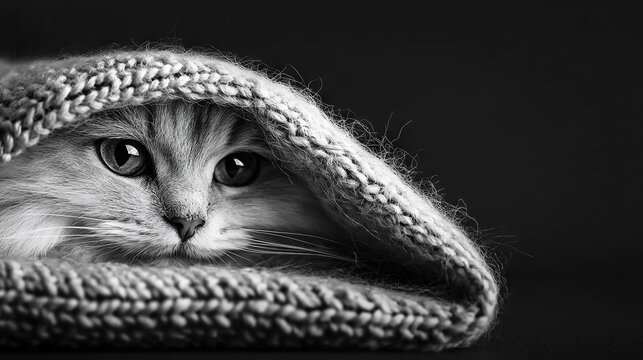   A black-and-white picture of a cat emerging from under a blanket is labeled Faze