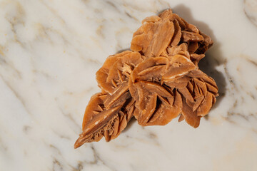 top down view of desert rose mineral formation from Tunisia