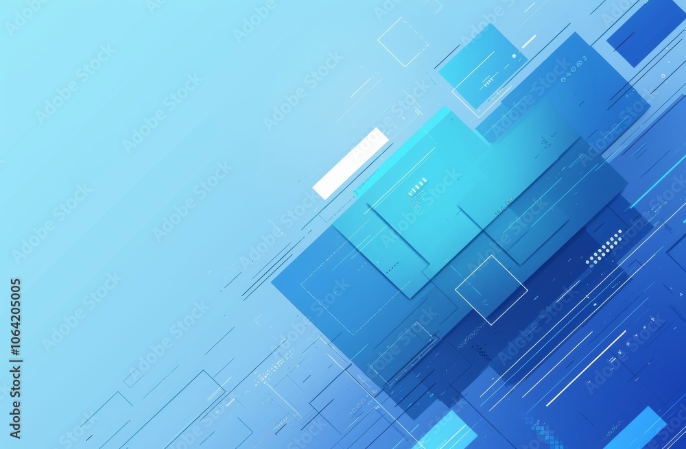 Poster abstract background vector design with a blue gradient and geometric shapes, perfect for modern busi