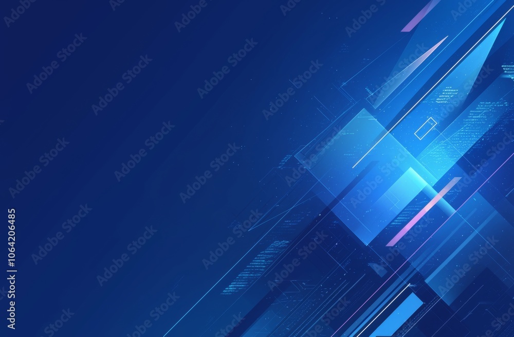 Poster abstract background vector design with a blue gradient and geometric shapes, perfect for modern busi