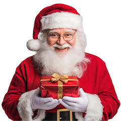 Santa Claus photography white background bearded and friendly