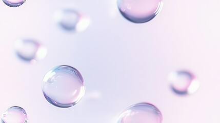   A close-up of many bubbles on a pink and white background, with a blue sky in the backdrop