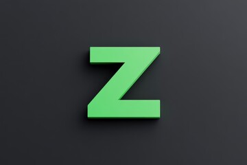 Fototapeta premium 3D Green Letter Z Logo on Black Background - Alphabet Typography - Branding and Advertising Industry