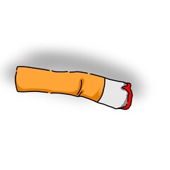 illustration of a burnt cigarette