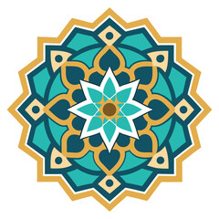 islamic pattern background on white background