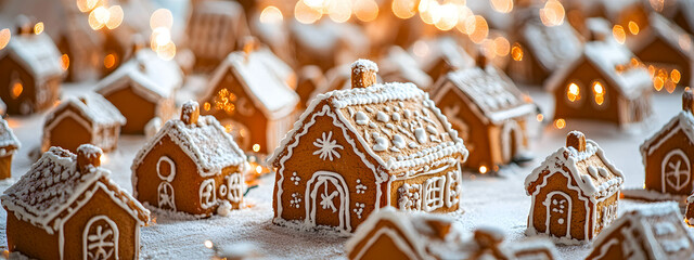 Christmas gingerbread town or city.  Ginger town - concept
