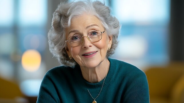 In a bright and modern optometry office, a compassionate eye specialist takes the time to listen to an elderly womans preferences for eyeglass frames, offering helpful advice and gentle reassurance.