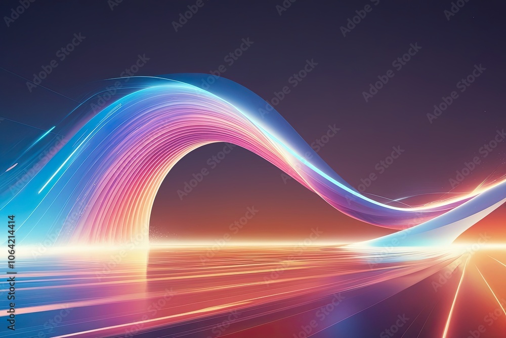 Aufkleber futuristic abstract wave design with dynamic energy and vibrant gradient elements