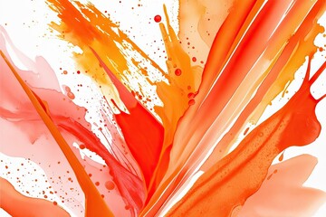 Dynamic Vibrant Orange Watercolor Abstract Elements for Engaging Artwork